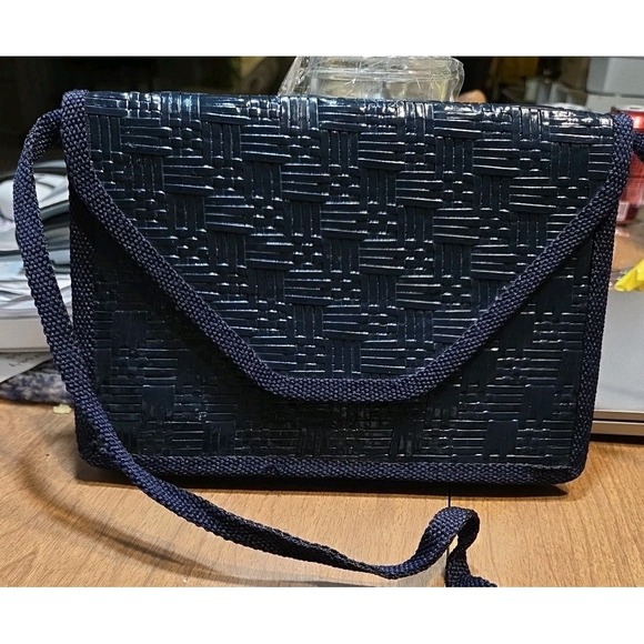 Novelli of Florence Ennelinea‎ Vintage Blue Straw Shoulder Crossbody Handbag - Picture 1 of 5